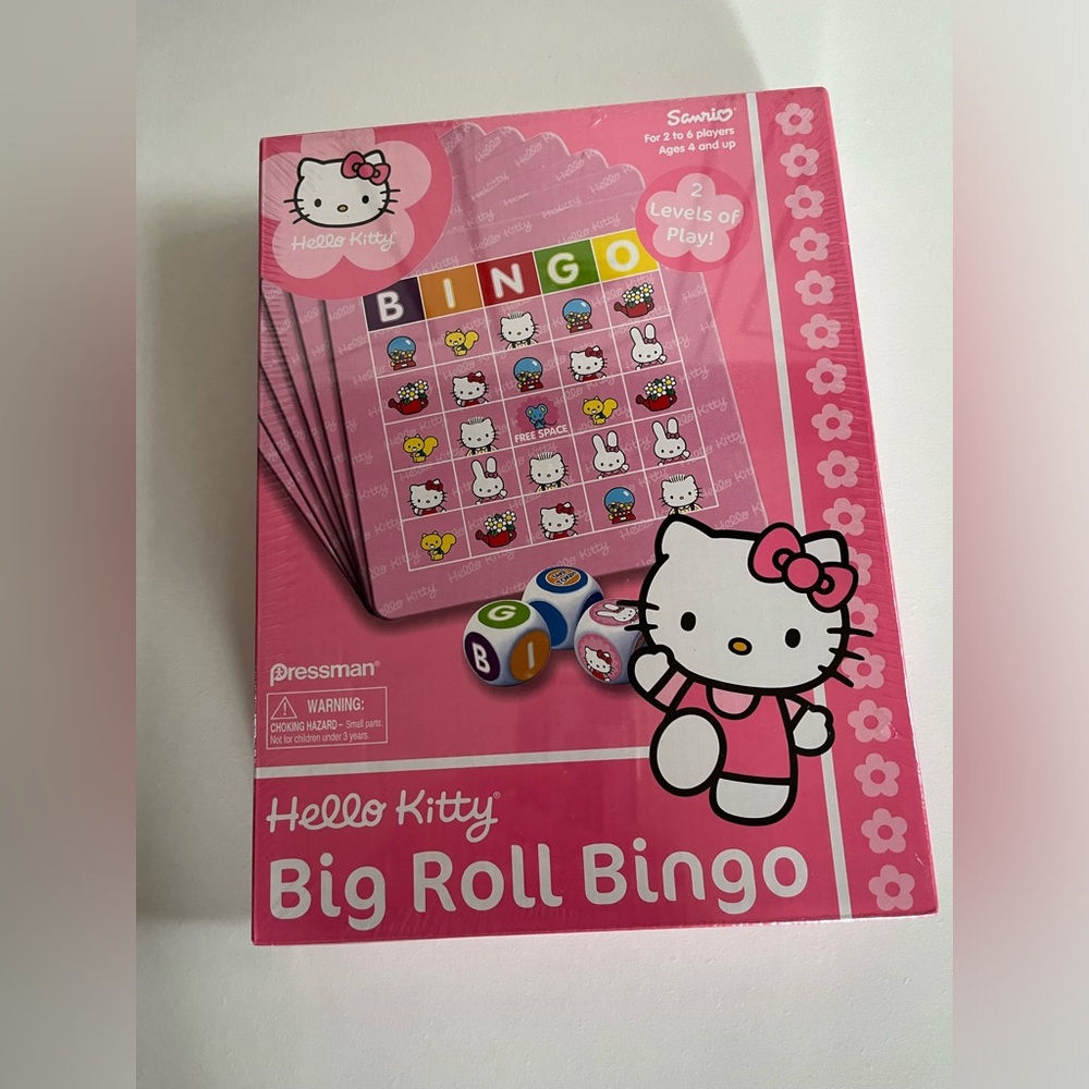 Hello Kitty Big Roll Bingo Game New/Sealed Sanrio Pressman Ages 4+ 2-6 Players